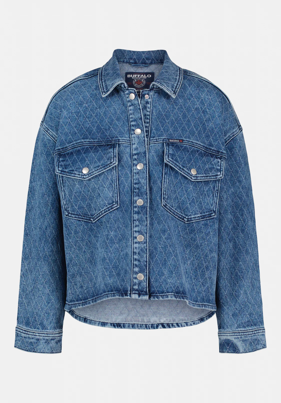Tessa Women's Boxy Denim Jacket, Sanded And Contrasted - BL16150 - Image 5