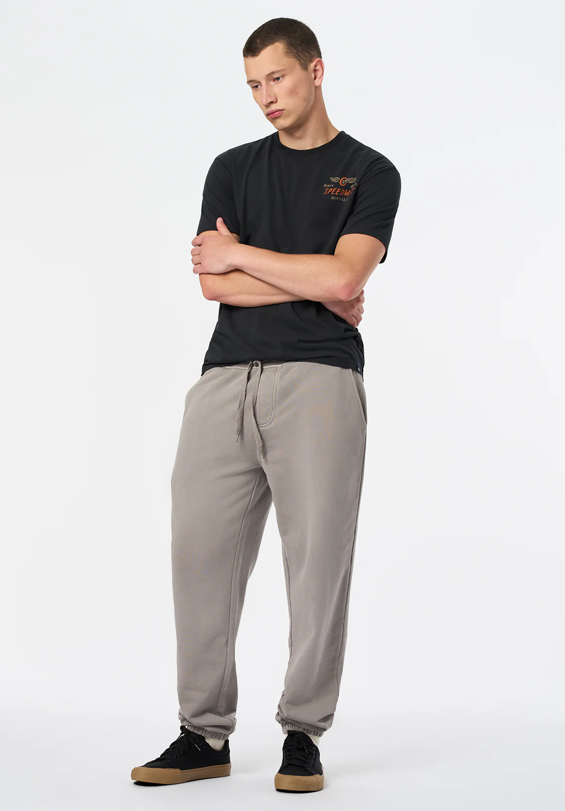 Thane Men's Graphic T-Shirt with Speedway Print, Black - BM24709 - Image 4