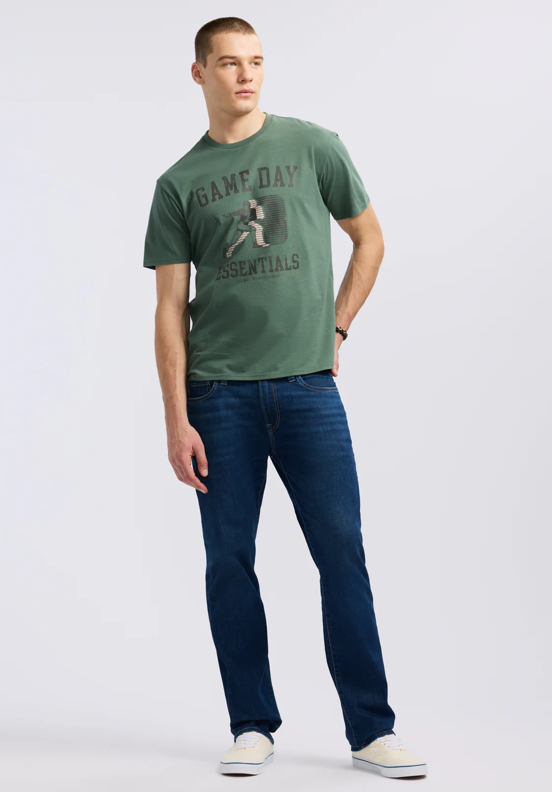 Titus Men's Graphic T-Shirt with Game Day Essentials Print, Dark Forest - BM24710 - Image 3