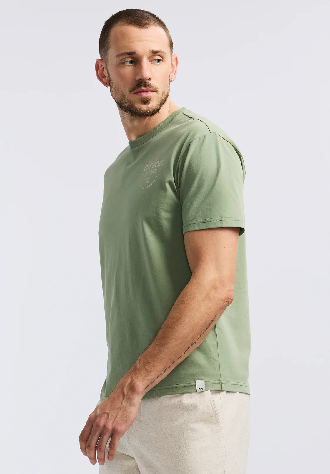 Toffroad Men's Graphic T-Shirt with Off Road Tour Print, Hedge Green - BM24657
