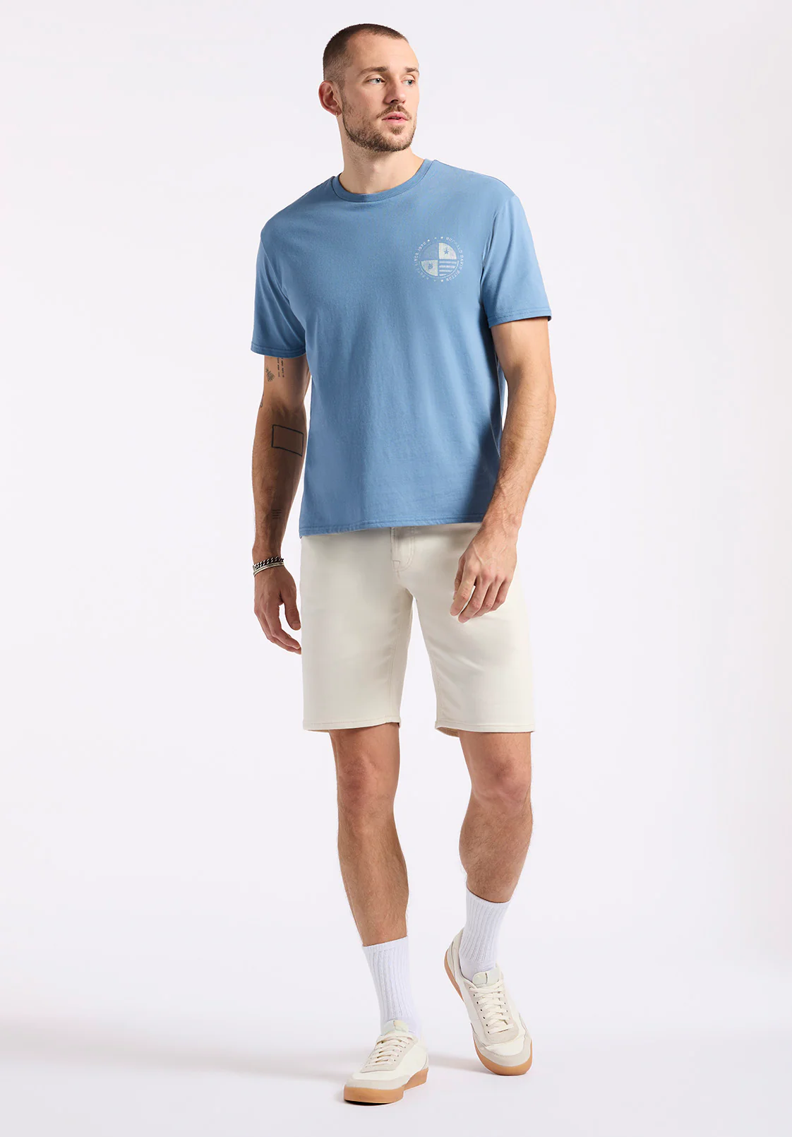 Tollose Men's Graphic T-Shirt with Heritage Print, Coronet Blue - BM24633 - Image 4