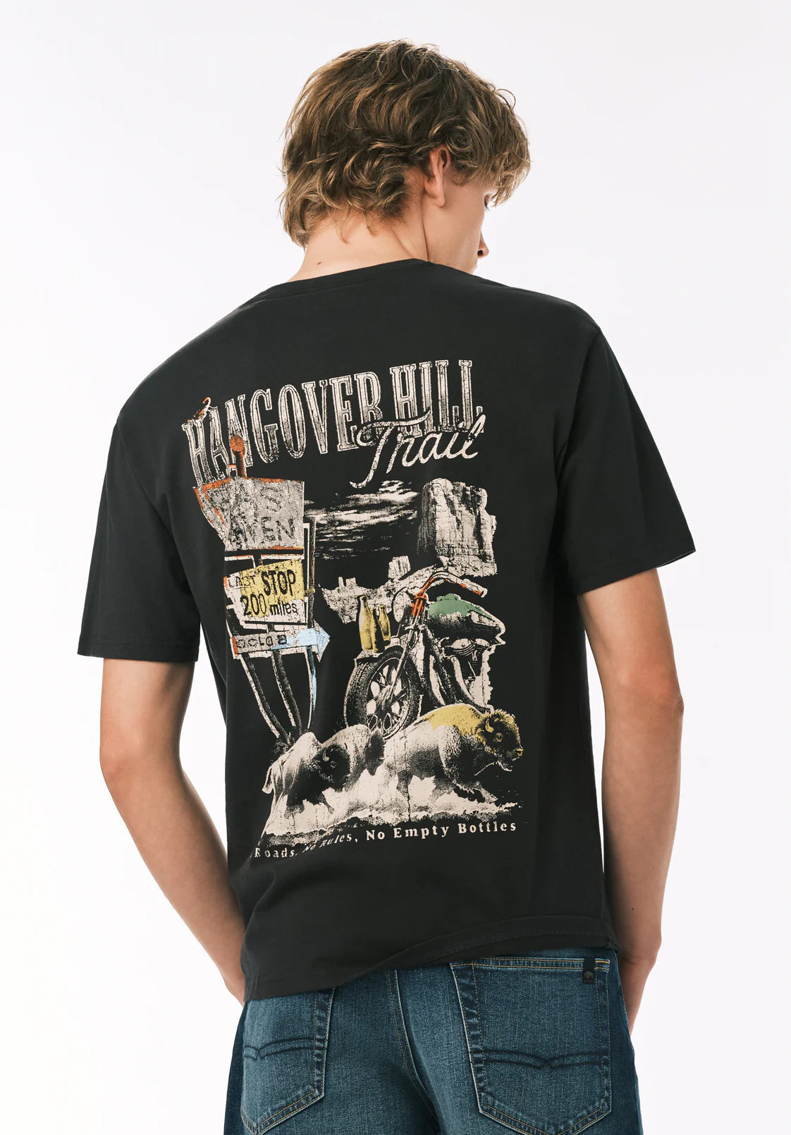 Turen Men’s Hangover Hill Trail Graphic T-Shirt, Black - BM24839 - Image 2