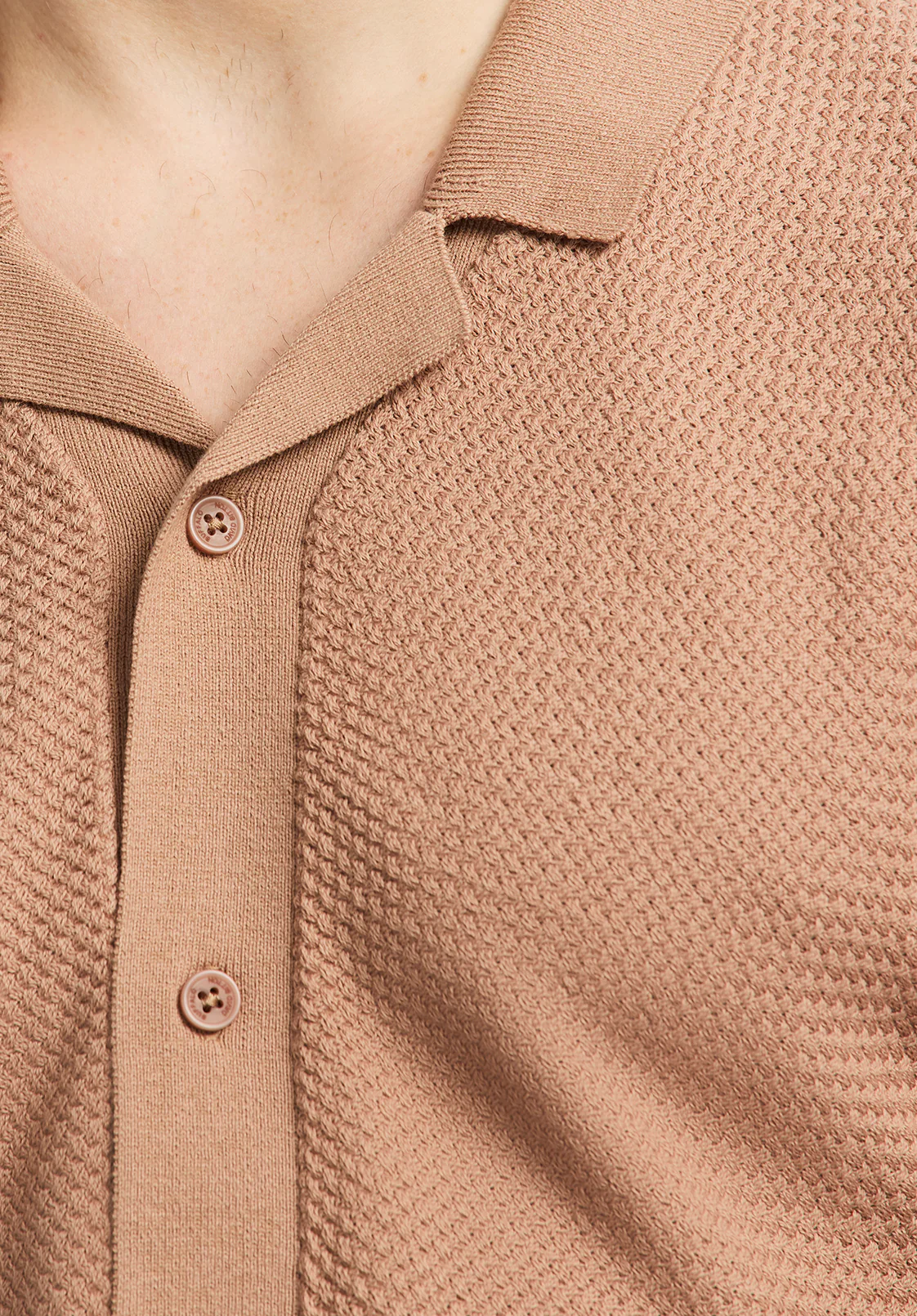 Wasko Men's Short-Sleeve Button-Up Sweater Polo, Woodsmoke - BM24621 - Image 4
