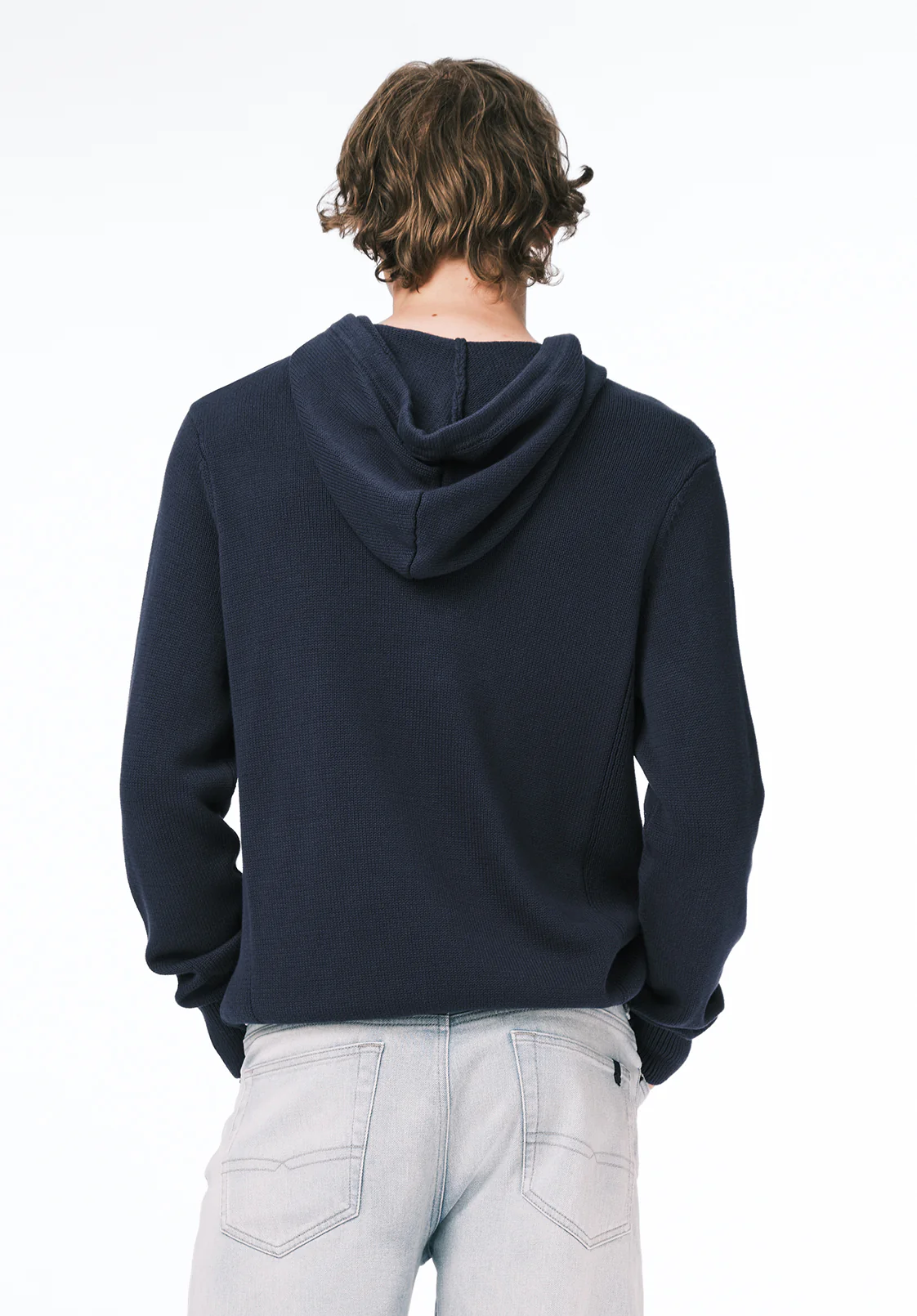 Wilbur Men's Knit Hoodie with Kangaroo Pocket, Whale - BM24700 - Image 3