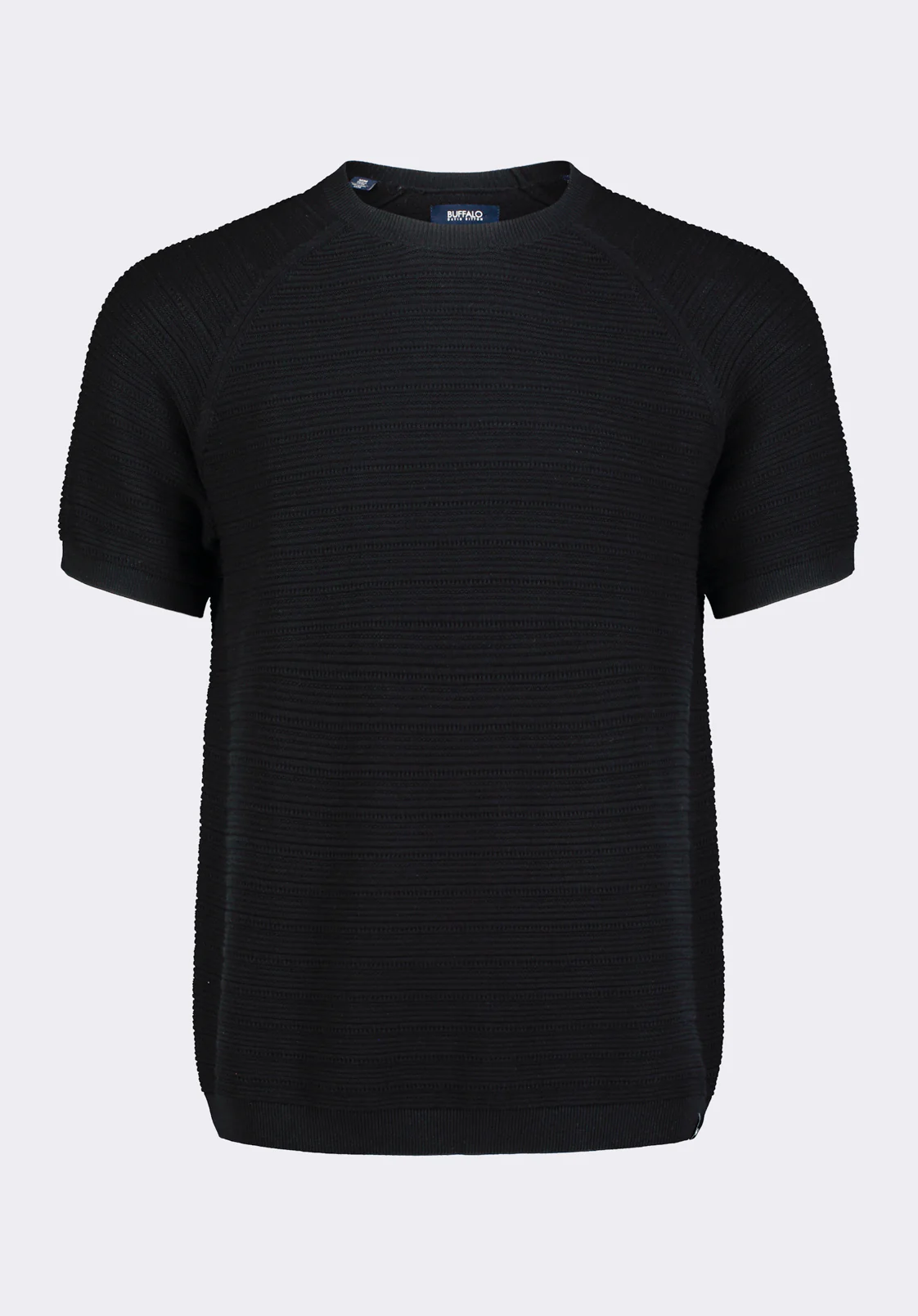 Wipped Men's Textured Knit Short-Sleeve Crewneck Sweater, Charcoal - BM24533 - Image 2
