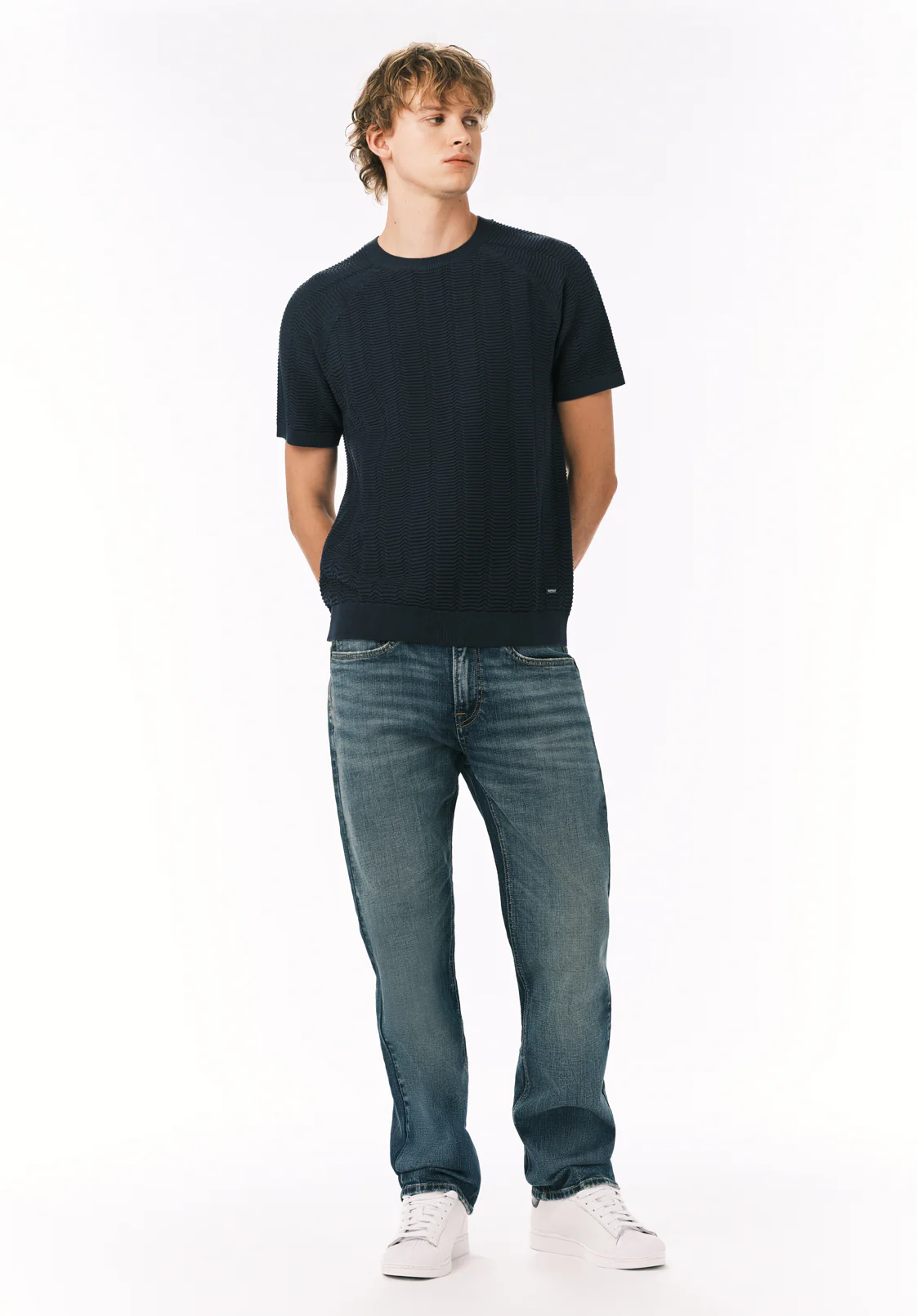 Wipped Men’s Short Sleeve Sweater T-Shirt, Whale - BM24874 - Image 3