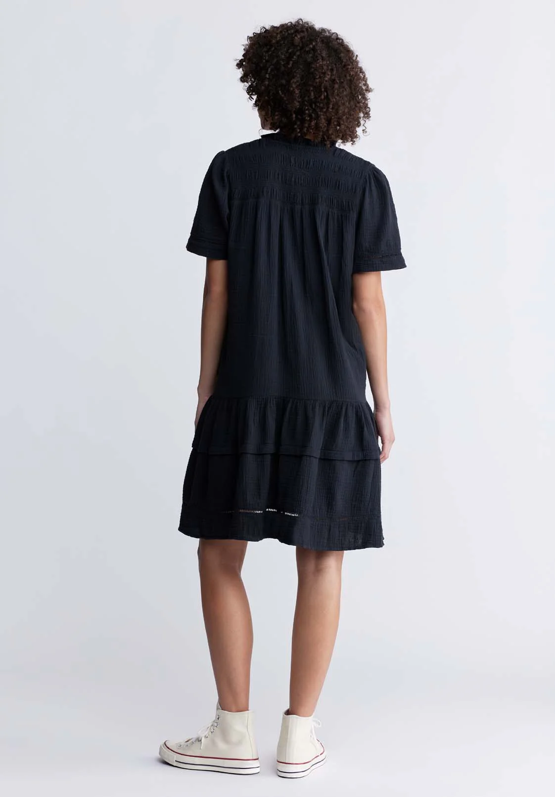 Zinnia Women's Ruffled Dress in Black - WD0033P - Image 3